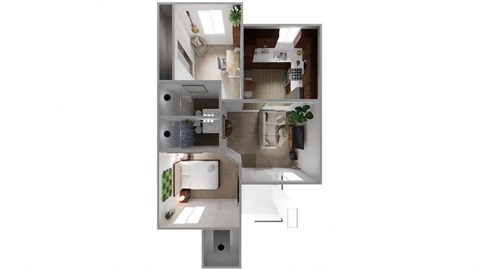 Floor plan for 2 beds, 2 baths, 900 sqft